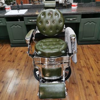 Großhandel B2B Vintage Friseursalon Barber Shop Friseurstuhl schwenkbar Frisierstuhl Silber